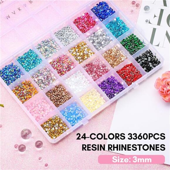Nail Rhinestone Glue Kit: 15ml Strong Gems Adhesive Gel with 3360pcs - Picture 11 of 16